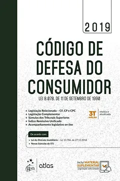 Livro Código de Defesa do Consumidor: lei 8.078 de 11 de Setembro de 1990 - Resumo, Resenha, PDF, etc.