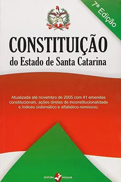 Livro Constituicao Do Estado De Santa Catarina - Resumo, Resenha, PDF, etc.