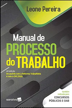 Livro Manual de processo do trabalho - 6ª edição de 2019 - Resumo, Resenha, PDF, etc.