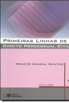 Livro Primeiras Linhas De Direito Processual - Volume 01 - Resumo, Resenha, PDF, etc.