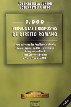 Livro 1000 Perguntas e Respostas de Direito Romano - Resumo, Resenha, PDF, etc.