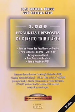 Livro 1000 Perguntas e Respostas de Direito Tributário - Resumo, Resenha, PDF, etc.