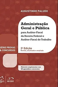 Livro Administração Geral e Pública. AFRT e AFT - Resumo, Resenha, PDF, etc.