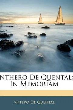 Livro Anthero de Quental: In Memoriam - Resumo, Resenha, PDF, etc.
