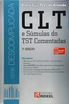 Livro Clt E Sumulas Do Tst - Comentadas - Resumo, Resenha, PDF, etc.