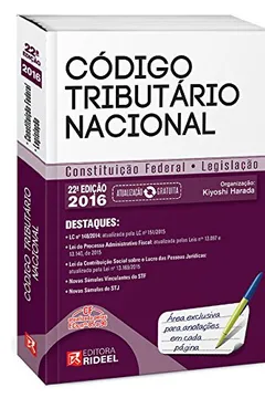 Livro Código Tributário Nacional - Resumo, Resenha, PDF, etc.