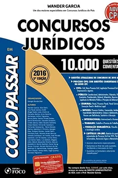 Livro Como Passar em Concursos Jurídicos. 10.000 Questões Comentadas - Resumo, Resenha, PDF, etc.