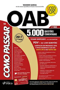 Livro Como Passar na OAB 1ª Fase. 5000 Questões Comentadas. 2017 - Resumo, Resenha, PDF, etc.