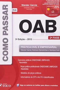 Livro Como Passar Na Oab 2ª Fase. Prática Civil E Empresarial - Resumo, Resenha, PDF, etc.