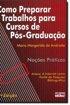 Livro Como Preparar Trabalhos Para Cursos De Pos-Graduação - Resumo, Resenha, PDF, etc.