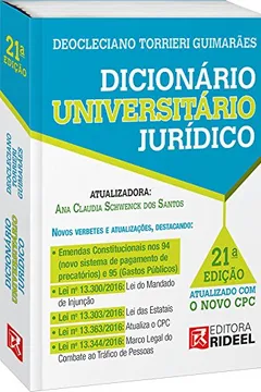 Livro Dicionário Universitário Jurídico Torrieri - Resumo, Resenha, PDF, etc.