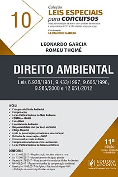 Livro Direito Ambiental: Leis 6.938/1981, 9.433/1997, 9.605/1998, 9.985/2000 e 12.651/2012 - Resumo, Resenha, PDF, etc.