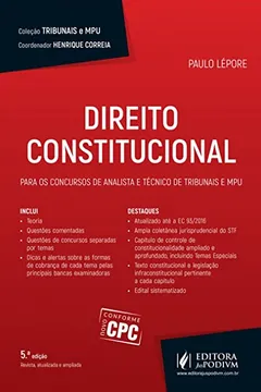 Livro Direito Constitucional: Para Concursos de Analista e Técnico de Tribunais e MPU - Resumo, Resenha, PDF, etc.