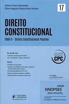 Livro Direito Constitucional - Volume 17. Tomo 2. Coleção Sinopses Para Concursos - Resumo, Resenha, PDF, etc.