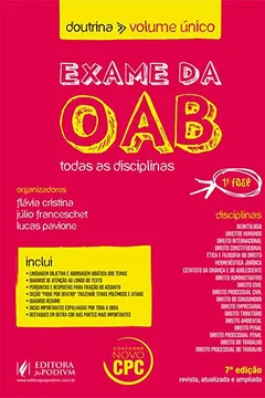 Capa do livro Exame da Oab. Todas as Disciplinas. 1ª Fase - Volume Único