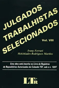 Livro Julgados Trabalhistas Selecionados - Volume 8 - Resumo, Resenha, PDF, etc.