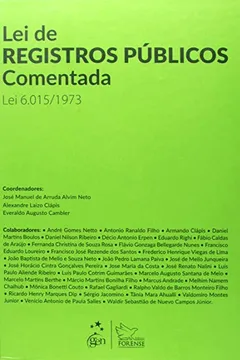 Capa do livro Lei de Registros Públicos Comentada. Lei 6.015/ 1973