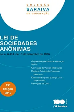 Livro Lei de Sociedades Anônimas - Coleção Saraiva de Legislação - Resumo, Resenha, PDF, etc.