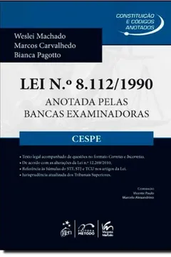 Livro Lei N. 8.112/1990 - Anotada Pelas Bancas Examinadoras - Cespe - Resumo, Resenha, PDF, etc.