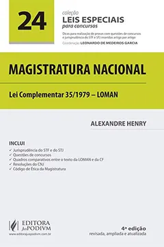 Livro Magistratura Nacional. Leis Especiais Para Concursos. LOMAN - Volume 24 - Resumo, Resenha, PDF, etc.