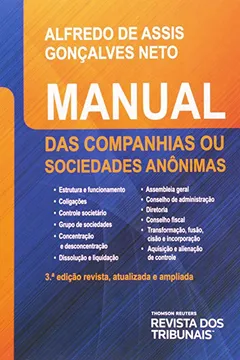 Livro Manual Das Companhias Ou Sociedades Anônimas - Resumo, Resenha, PDF, etc.
