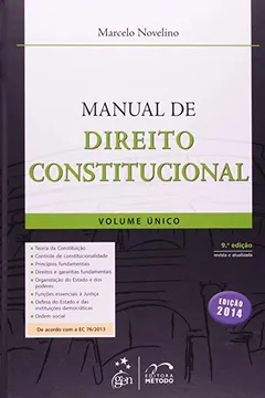 Livro Manual de Direito Constitucional - Volume Único - Resumo, Resenha, PDF, etc.