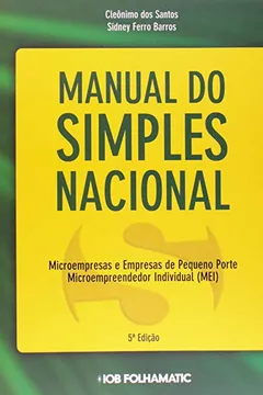 Livro Manual Do Simples Nacional - Resumo, Resenha, PDF, etc.