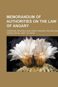 Livro Memorandum of Authorities on the Law of Angary - Resumo, Resenha, PDF, etc.