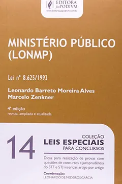 Livro Ministério Público (LONMP) - Volume 14. Coleção Leis Especiais Para Concursos - Resumo, Resenha, PDF, etc.