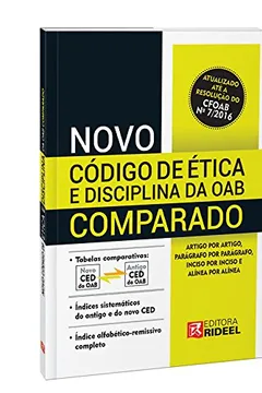 Livro Novo Código de Ética da OAB Comparado - Resumo, Resenha, PDF, etc.