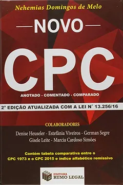 Livro Novo CPC. Anotado, Comparado, Comentado - Resumo, Resenha, PDF, etc.