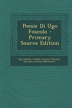 Capa do livro Poesie Di Ugo Foscolo - Primary Source Edition