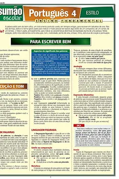 Livro Português 4. Estilo - Resumo, Resenha, PDF, etc.