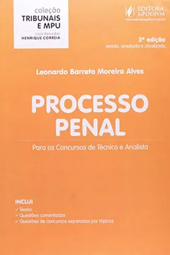 Livro Processo Penal. Para Os Concursos De Técnico E Analista - Coleção Tribunais E MPU - Resumo, Resenha, PDF, etc.