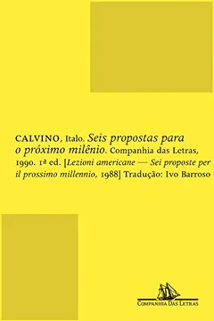 Livro Seis Propostas Para O Próximo Milênio - Resumo, Resenha, PDF, etc.