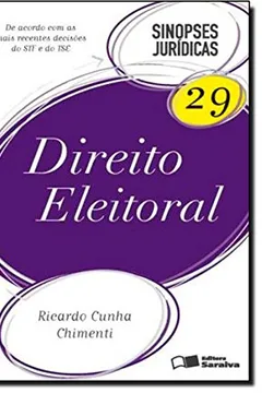Capa do livro Sinopses Juridicas. Direito Eleitoral - Volume 29