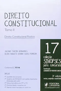 Livro Sinopses Para Concursos. Direito Constitucional - Tomo 2. Volume 17 - Resumo, Resenha, PDF, etc.