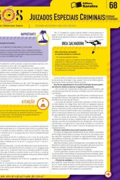 Livro Sínteses Organizadas Saraiva. Juizados Especial Criminais - Volume 68 - Resumo, Resenha, PDF, etc.