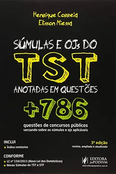 Livro Sumulas E Ojs Do Tst Anotadas Em Questoes - Resumo, Resenha, PDF, etc.