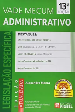 Livro Vade Mecum Administrativo - Resumo, Resenha, PDF, etc.