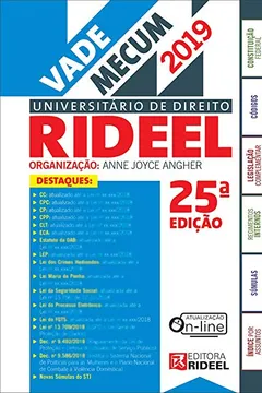 Livro Vade Mecum Universitário de Direito Rideel 1º Semestre 2019 - Resumo, Resenha, PDF, etc.