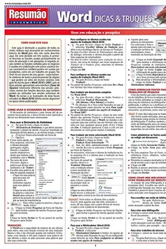 Livro Word. Dicas & Truques - Resumo, Resenha, PDF, etc.